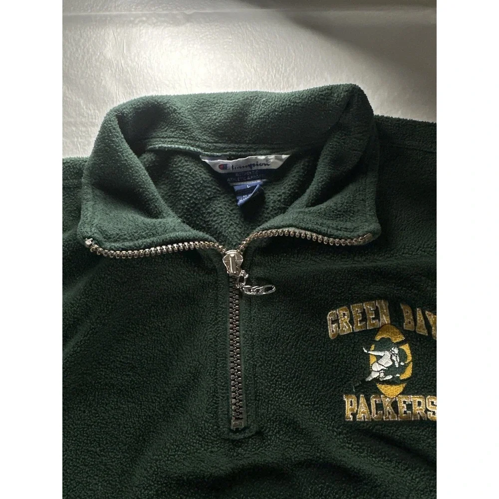 Vintage Champion Authentic Apparel Green‎ Bay Packers Fleece Jacket Mens Large
